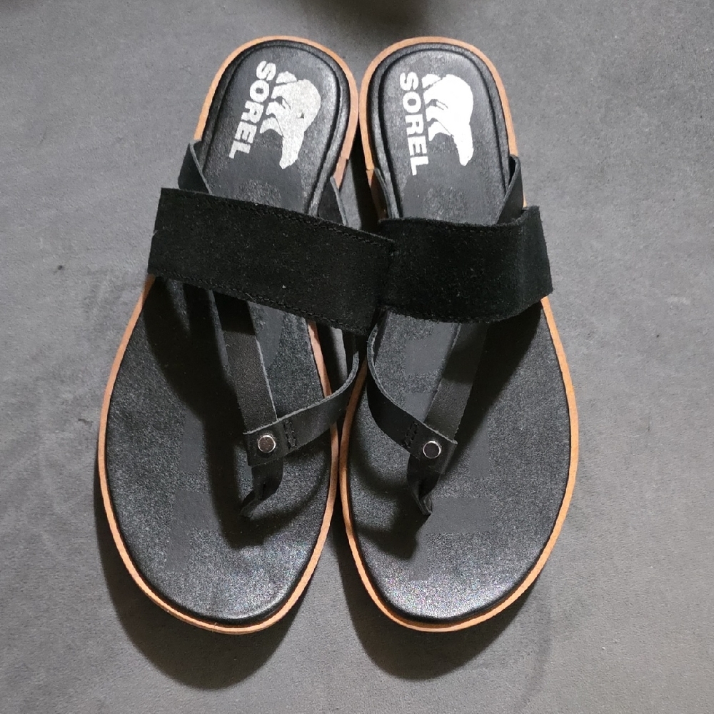 Sorel Black Sandals Size 8.5